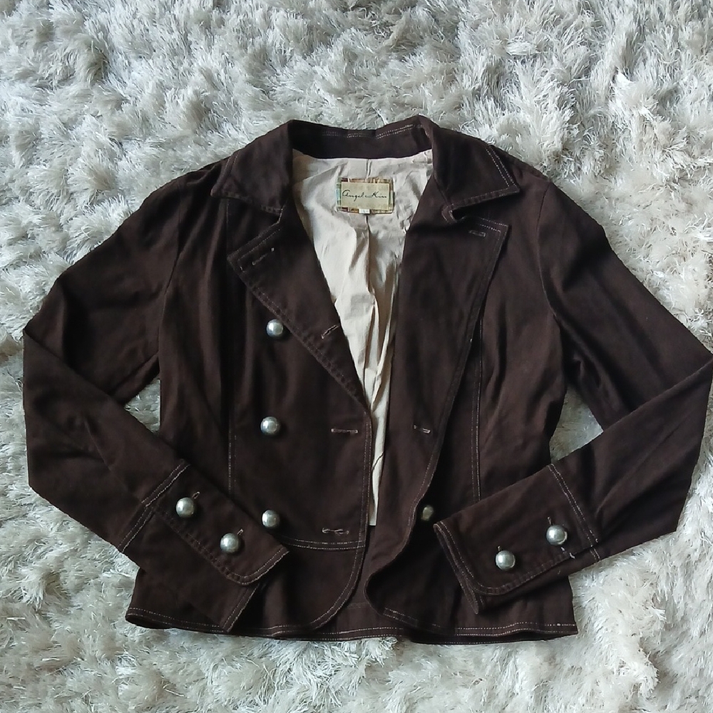 Angel Kiss Brown Corduroy Blazer Jacket